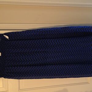 Blue and Black Chevron Maxi Skirt
